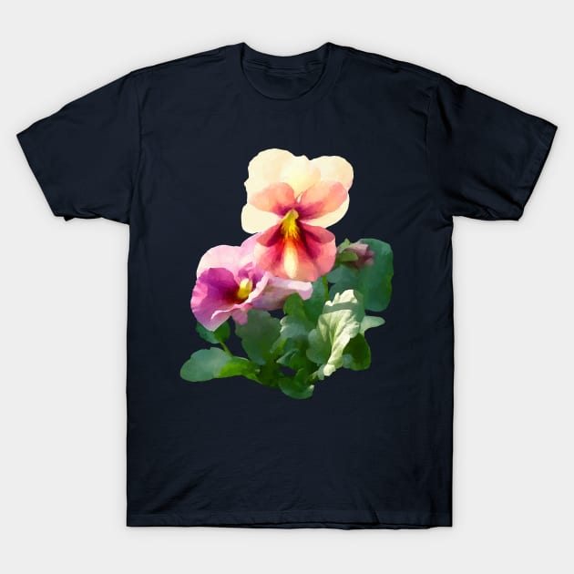 Sunlit Pansies T-Shirt by SusanSavad